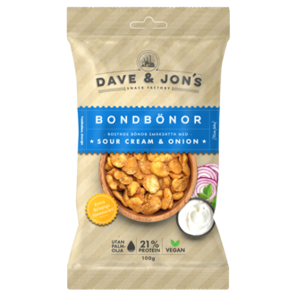 Dave & Jon’s Bondbönor Sour Cream & Onion 100 g