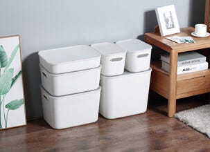 Serenity förvaringslåda i plast utan lock, vit