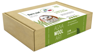 Agna Wool Art Kit filta en uggla i ull, 10 cm