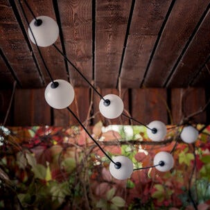 Lyslenke hvite kuler utendørs, solcelle, 5,6 m, Northlight