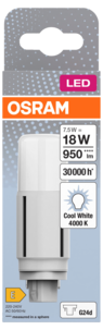 Kompaktlysrör LED G24d 7,5 W kallvit, Osram