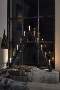Konstsmide stor adventsljusstake, trä, vikbar, 86 cm