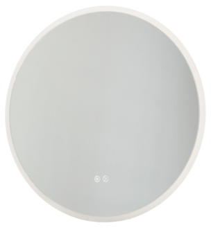 Rund badrumsspegel med dimbar belysning, vit, 60 cm