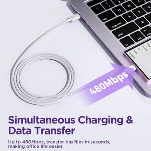 SiGN USB-C till USB-C-kabel 100W, vit