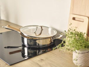 Traktørpanne med lokk 26 cm, rustfritt stål