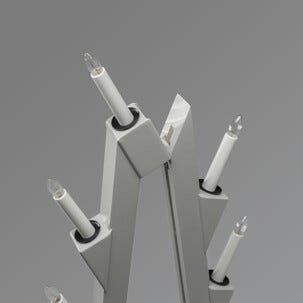 Konstsmide stor adventsljusstake, trä, vikbar, 86 cm
