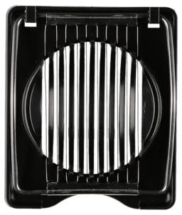 Äggskärare i plast med metalltrådar, svart