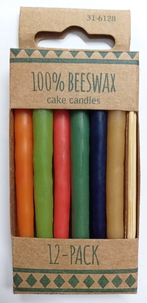 Tårtljus av bivax, 12-pack