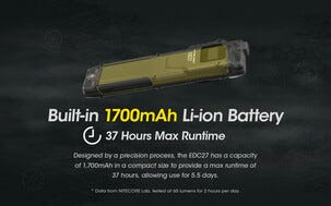 Nitecore sterk lommelykt, oppladbar, USB-C, 3000 lm