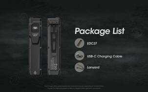 Nitecore sterk lommelykt, oppladbar, USB-C, 3000 lm