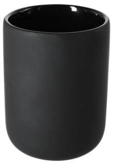Tandborstmugg i stengods, svart