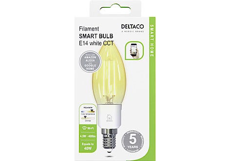 Deltaco Smart Home Kynttilälamppu E14 WiFi