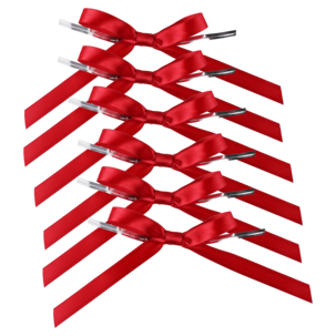 Julrosetter satin med tråd, 6-pack