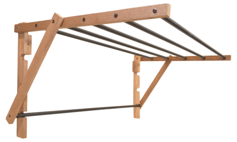 Aurora tørkestativ vegg tre og metall, sammenleggbart