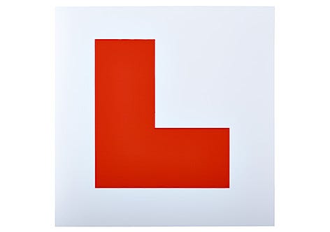 Øvelseskjøringsskilt "L"