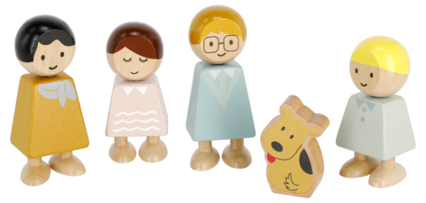 Dukker i tre til dukkehus