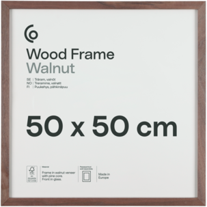 Kvadratisk fotoramme av FSC-merket tre på 50 x 50 cm