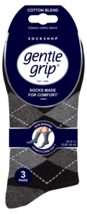 SockShop Gentle Grip sokker. 39–45, 3-pakning