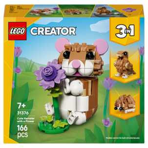 LEGO Creator 3-i-1 Söt hamster med blomma 31376, från 7 år