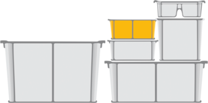 Säilytyslaatikko Modul, savunvärinen