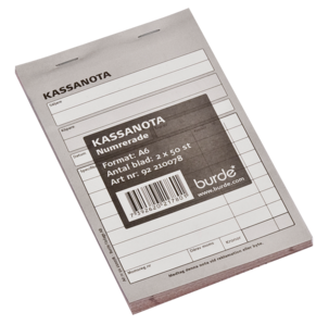Kassanota A6 med kopia
