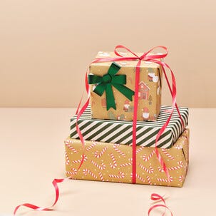 Julpapper kraftpapper julmotiv 70 cm x 6 m, 3-pack