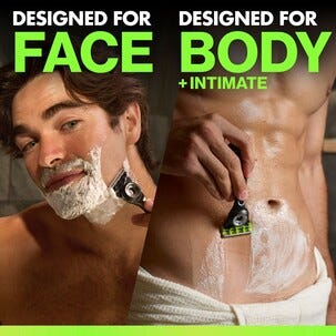 GilletteLabs Duo Face & Body barberhøvel, 2-pakning