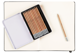 Sett med skisseblokk og 12 grafittblyanter, Talens