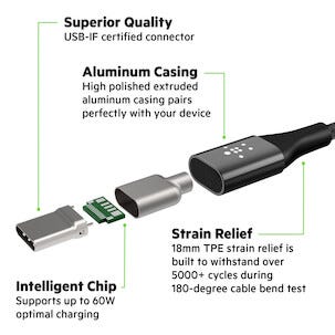 USB-C-kaapeli Belkin Mixit DuraTek