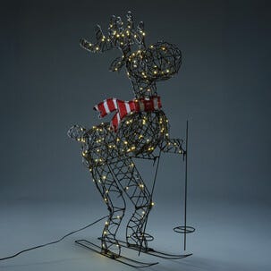 Älg i rotting med LED-belysning, 89 cm, Northlight