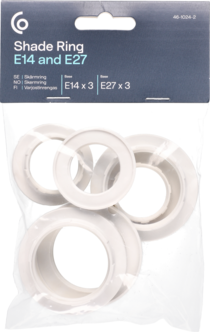 Skärmringar till lamphållare E14 och E27, 6-pack