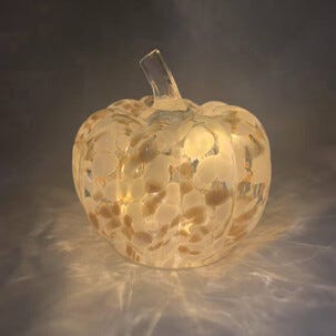 Pumpalampa bordslampa i glas, batteridriven, 14 cm