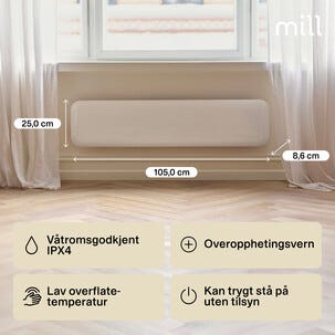 Mill Invisible element med termostat