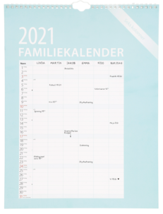 Familiekalender 2021, norsk