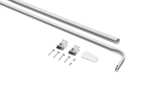 Verhotanko, pujotustanko ja seinäkiinnikkeet, 9 cm, valkoinen