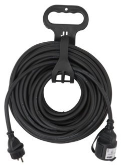 Skjøteledning 2,5 mm2 for utendørsbruk, svart