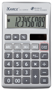 Minikalkulator i lommeformat