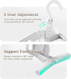 Vikbar klädhängare, hopfällbar resegalge, vit