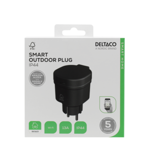 Deltaco Älypistorasia SH-CHOPO1 ulkokäyttöön, IP44