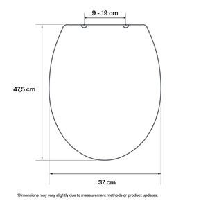 Toalettsits mjukstängande svart, duroplast