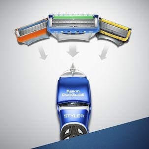 3-i-1 hyvel Gillette Fusion ProGlide Styler