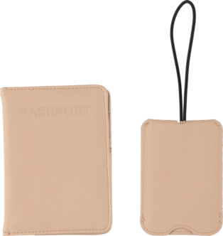 Passfodral och bagagebricka reseset, konstläder