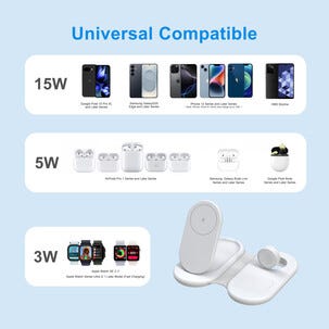 Trådlös laddare 3-i-1 Qi2 magnetisk, Apple och Android