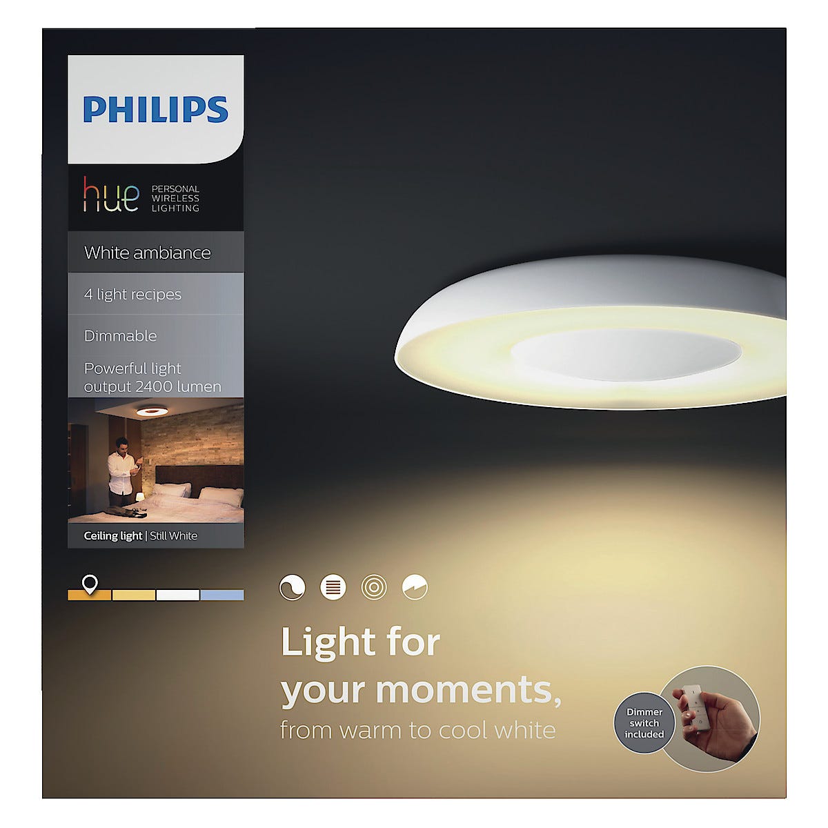 Philips Hue White Ambiance Still, taklampe | Clas Ohlson Philips Hue Ambiance, taklampe Amaze | Clas Ohlson