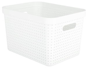 Oppbevaringskurv Neat, hvit, resirkulert plast