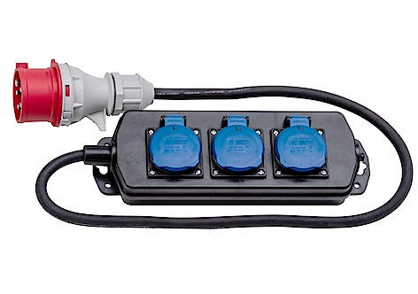 Jatkojohto 400 V – 3 x 230 V ulkokäyttöön, Gelia