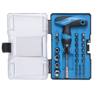 Cocraft spärrskruvmejsel med T-grepp och bits, 29 delar