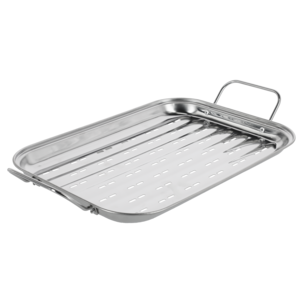 Grillbricka rostfritt stål, 42,5 x 24,7 x 5,5 cm
