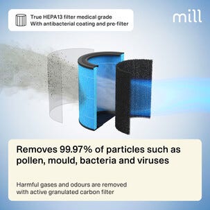 Mill Silent Pro smart luftrenser med True HEPA13-filter, 115 m2