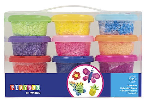 Foam Clay, perleleire, 12-pk, fra 3 år